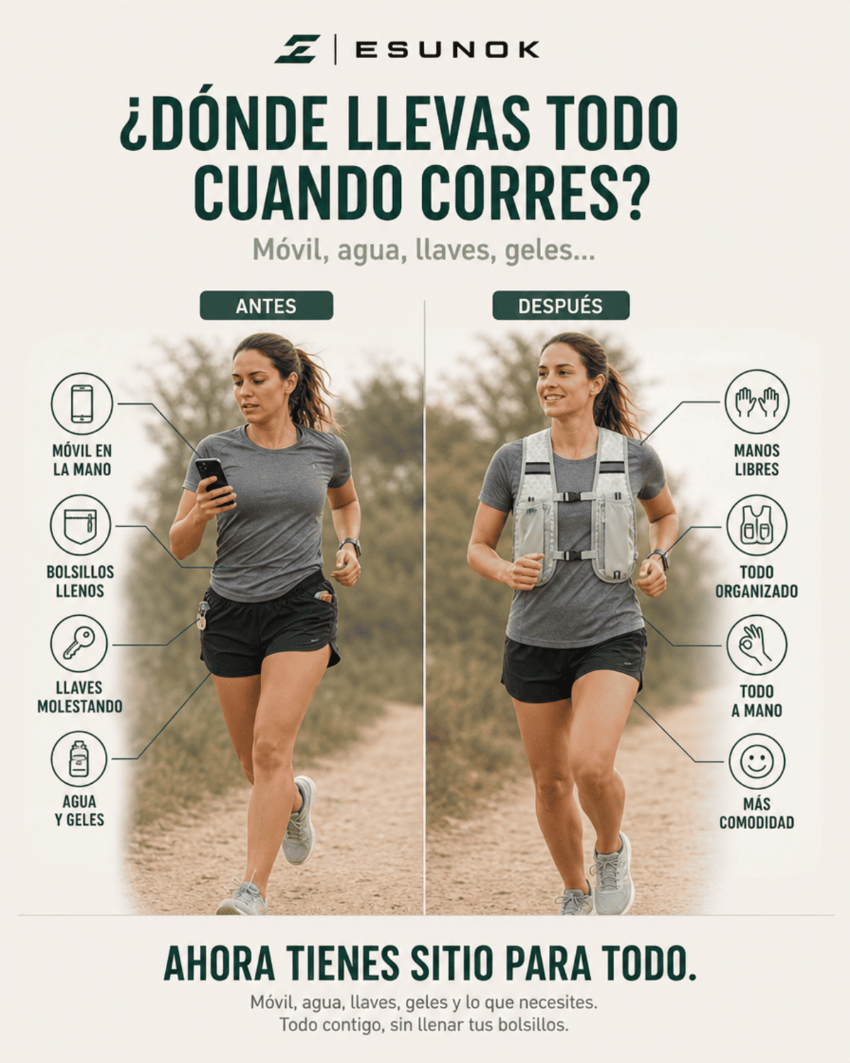 Chaleco de hidratación para running